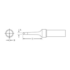 Weller ETR .062" X .044" X .625" Narrow Screwdriver Tip for PES51 Pencil