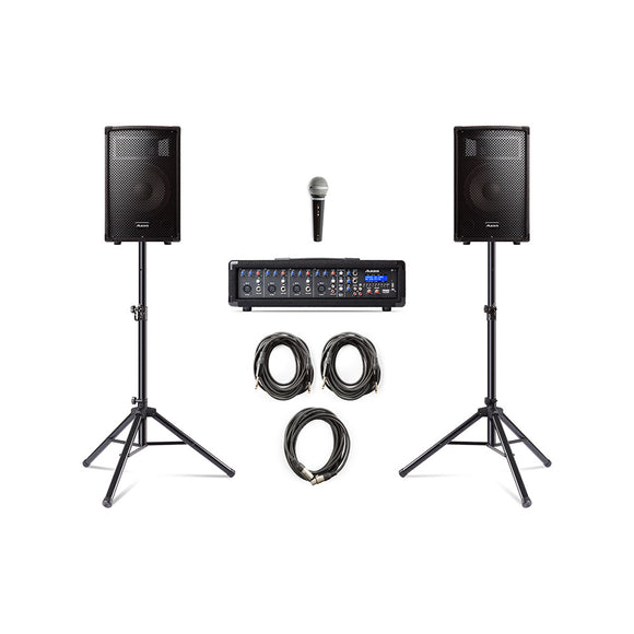 Alesis PA System In A Box Bundle - Complete System with Accessories