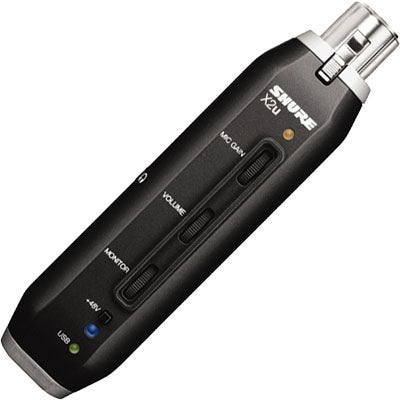 Shure X2u XLR-to-USB Signal Adapter with Built-in Headphone Monitoring