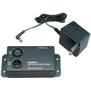 Audio-Technica AT8801 Single-Channel 48 Volt Phantom Power Supply with Mounting Option