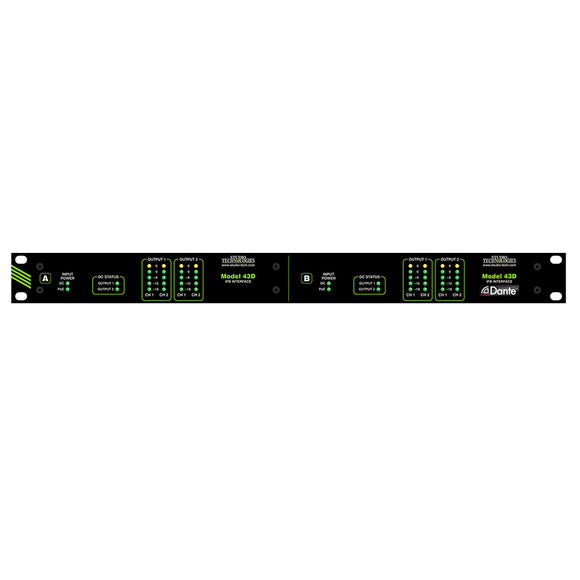 Studio Technologies Rack Mount Panel for Two Model 43D IFB Interfaces