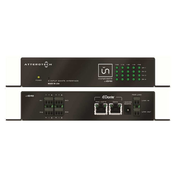 Attero Tech unD4I Dante 4 Input Interface (Symnet Control Compatible)