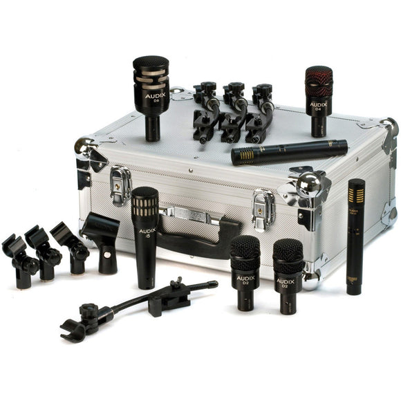 Audix DP7 7 Piece Drum Microphone Kit Featuring (1) i5, (2) D2, (1) D4, (1) D6 and (2) ADX-51