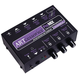 ART ProMIX Three Channel Portable Battery Powered Microphone Mixer w/ Phantom Power & Headphone Amp