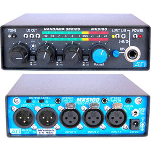 ATI MXS-100 Stereo 3-Channel ENG Field Mixer with Limiter, Low Cut Filter, Slate Mic and Test Tone