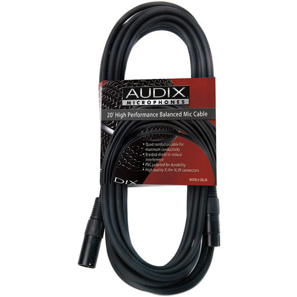 Audix CBL-20 20' XLR-F to XLR-M Microphone Cable