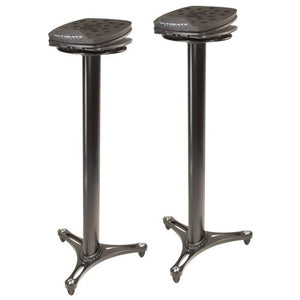 Ultimate Support MS-100B 42" Column Studio Monitor Stand with Acoustic Isolation - Black / Pair