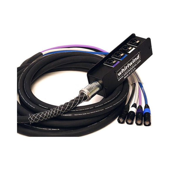 Whirlwind MD-0-4-C5E Four Cable Cat5e Box to Fan Snake (200 Foot)