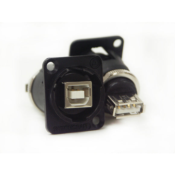 Switchcraft EHUSBABX USB A to B Feed Thru Connector (Black Finish)
