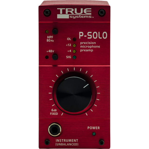 True Systems P-Solo Single Channel Desktop Microphone Preamplifier with Direct Input