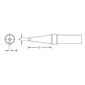 Weller ETAA .062 x .040 x .625 Inch Soldering Tip (for PES51)