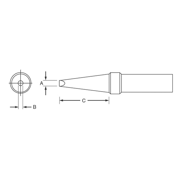 Weller ETAA .062 x .040 x .625 Inch Soldering Tip (for PES51)