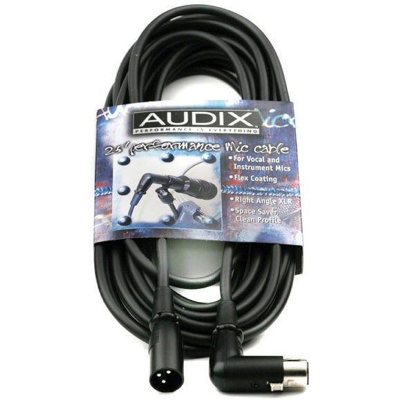 Audix CBL-DR25 25' 90 Degree XLR-F to Straight XLR-M Microphone Cable